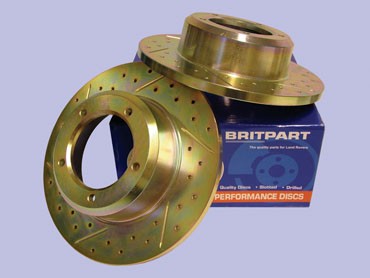 Front Brake Disc Solid (2) Drilled & Grooved (Britpart) FRC7329 LR017951 DA4600